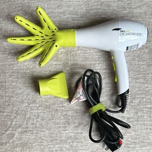 DevaCurl DevaDryer with Hand-Shaped Diffuser in White and Lime